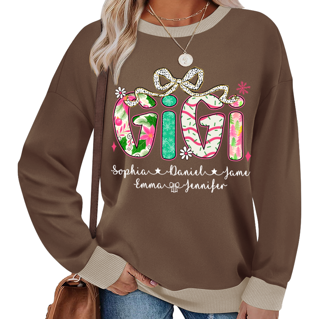 Christmas Cozy Gigi with Grandkids Personalized Shirt