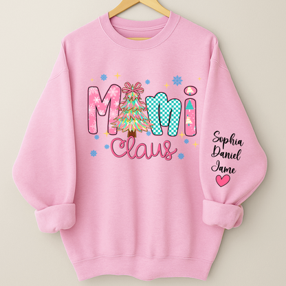 Christmas Mimi Claus Custom Mimi Nana Grandma and Grandkids Shirt