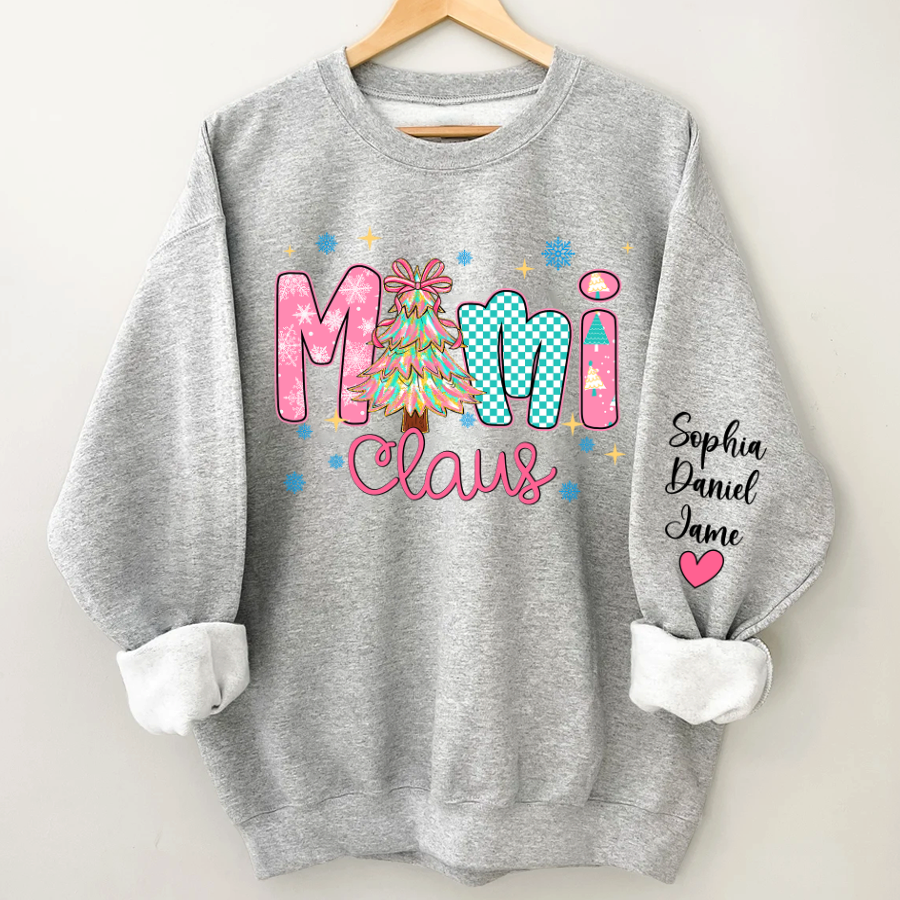 Christmas Mimi Claus Custom Mimi Nana Grandma and Grandkids Shirt