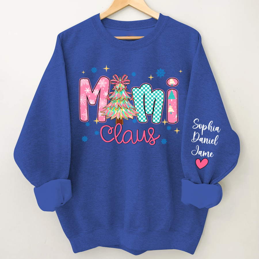 Christmas Mimi Claus Custom Mimi Nana Grandma and Grandkids Shirt