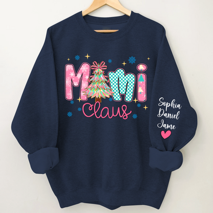 Christmas Mimi Claus Custom Mimi Nana Grandma and Grandkids Shirt