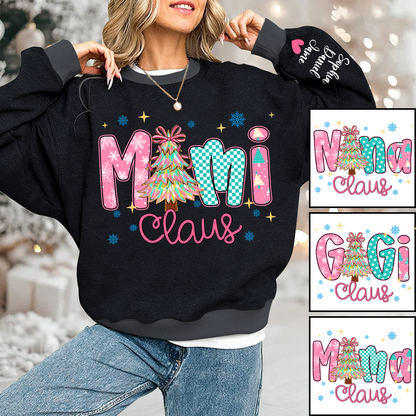 Christmas Mimi Claus Custom Mimi Nana Grandma and Grandkids Shirt