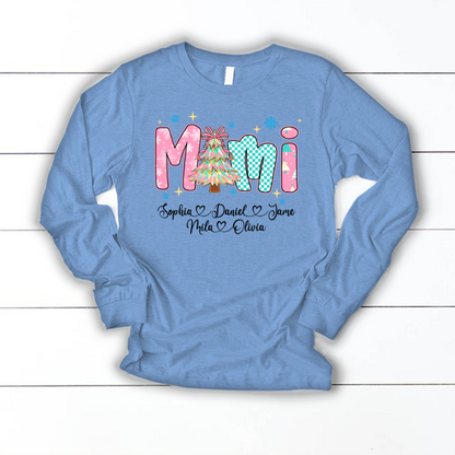 Christmas Mimi Custom Grandma and Grandkids Shirt