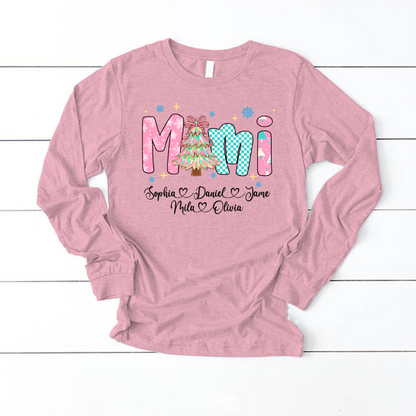 Christmas Mimi Custom Grandma and Grandkids Shirt