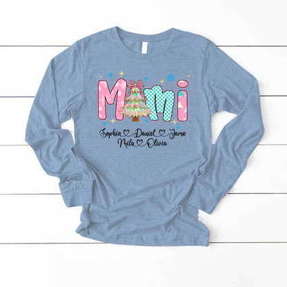 Christmas Mimi Custom Grandma and Grandkids Shirt