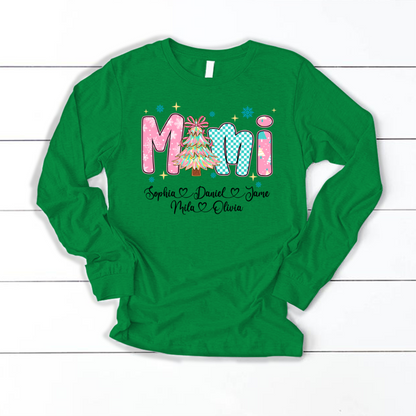 Christmas Mimi Custom Grandma and Grandkids Shirt