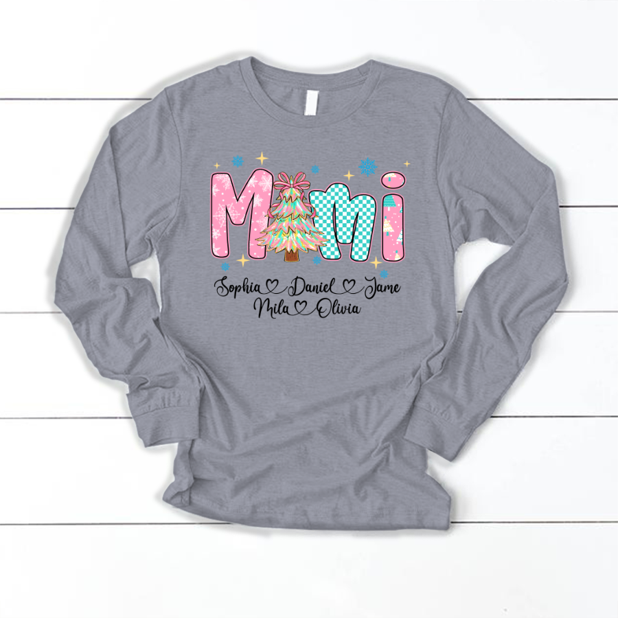 Christmas Mimi Custom Grandma and Grandkids Shirt