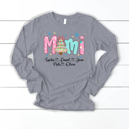 Christmas Mimi Custom Grandma and Grandkids Shirt