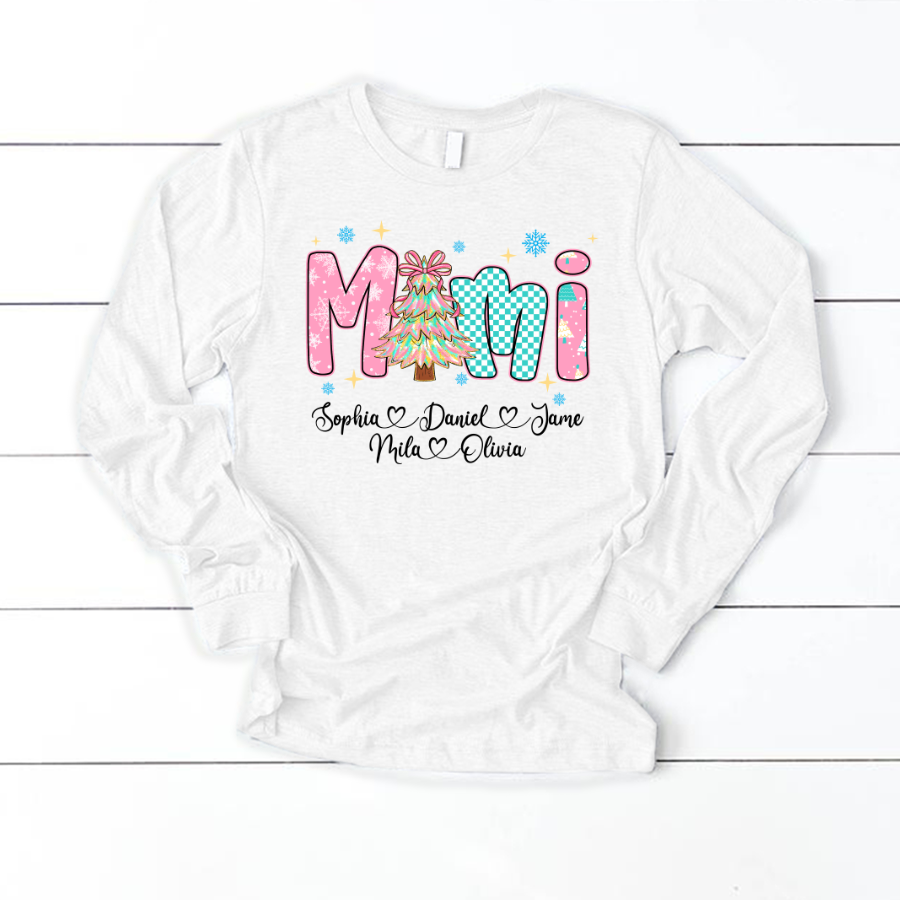 Christmas Mimi Custom Grandma and Grandkids Shirt