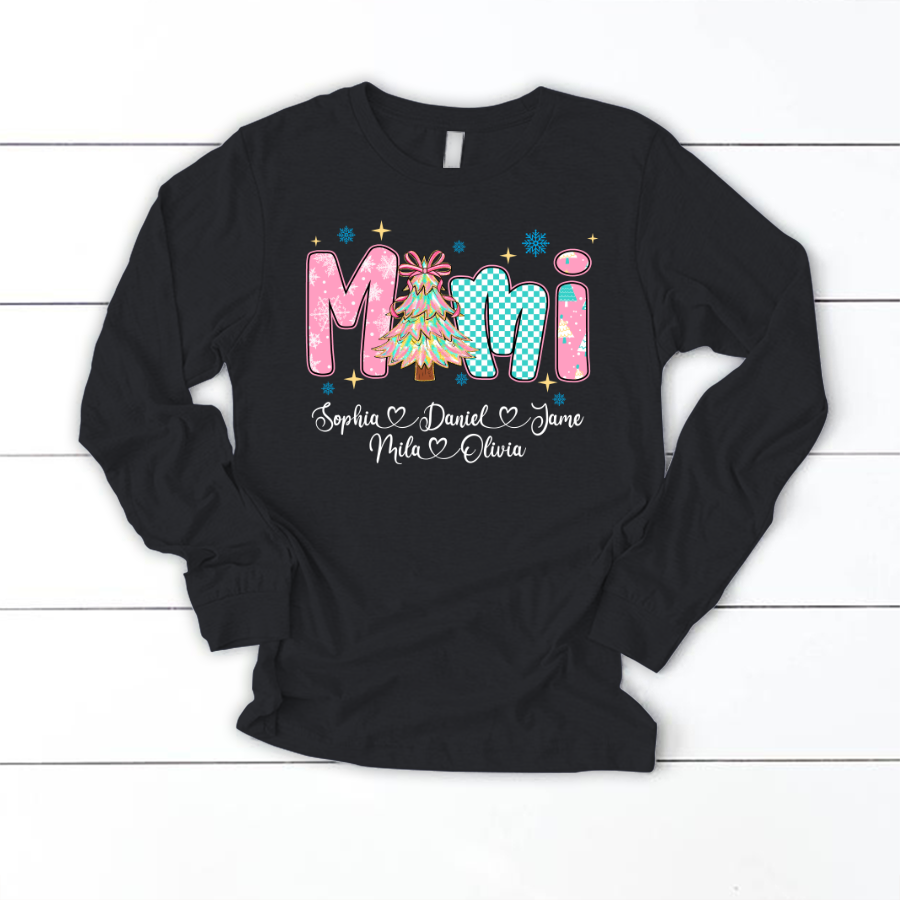 Christmas Mimi Custom Grandma and Grandkids Shirt