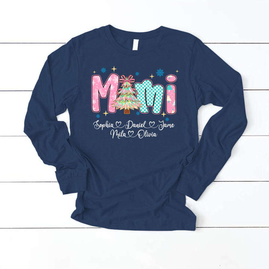 Christmas Mimi Custom Grandma and Grandkids Shirt