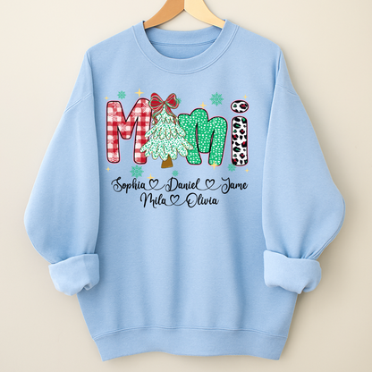 Christmas Trees Mimi And Grandkids Personalized Shirt