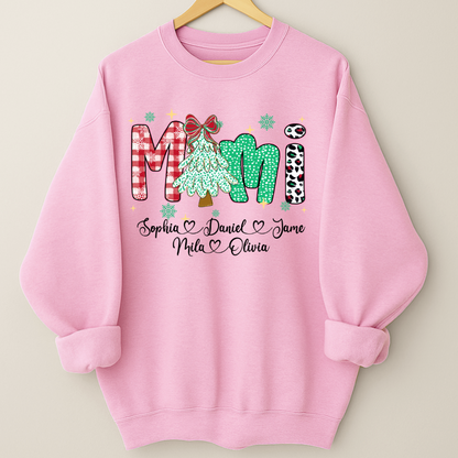 Christmas Trees Mimi And Grandkids Personalized Shirt