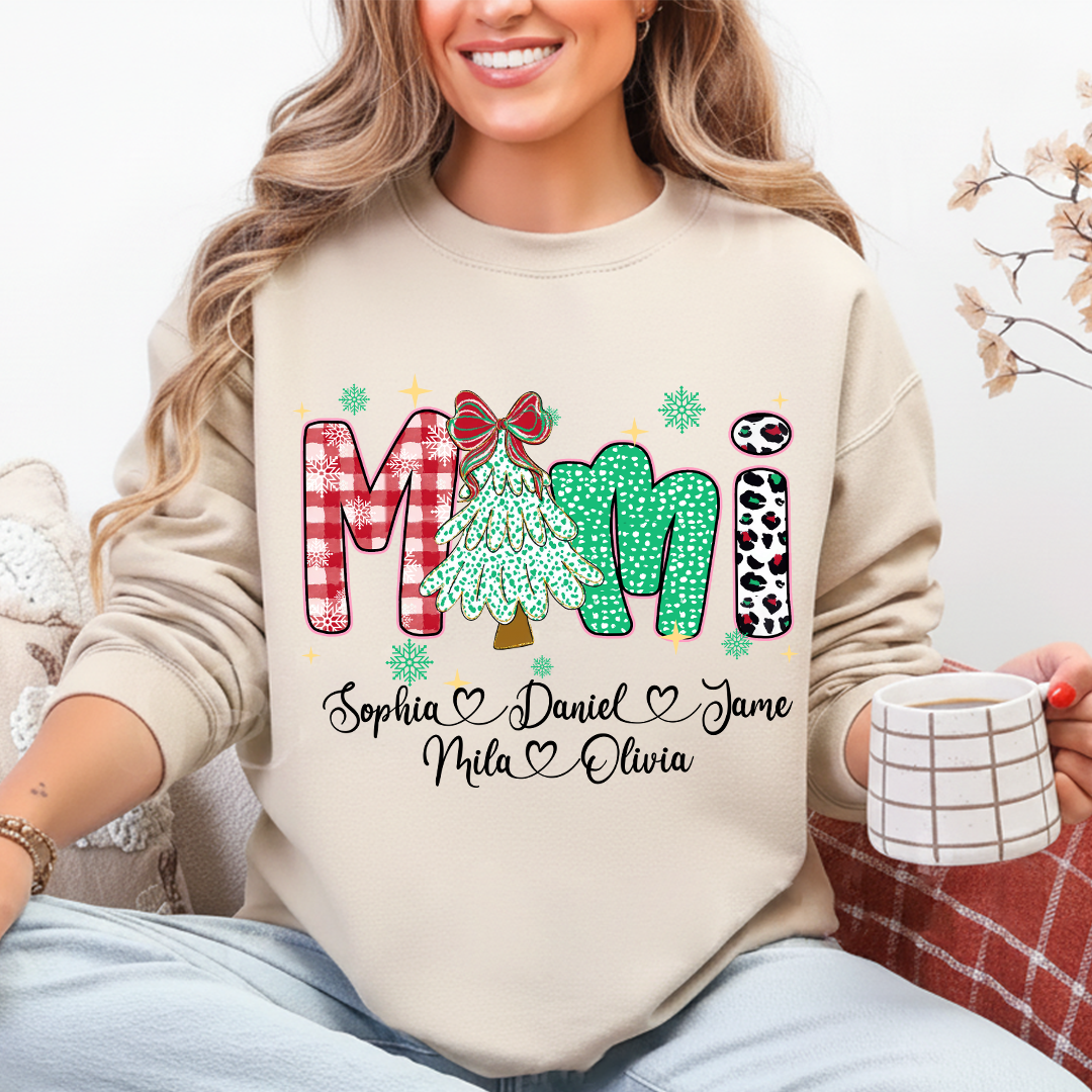 Christmas Trees Mimi And Grandkids Personalized Shirt