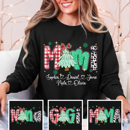 Christmas Trees Mimi And Grandkids Personalized Shirt