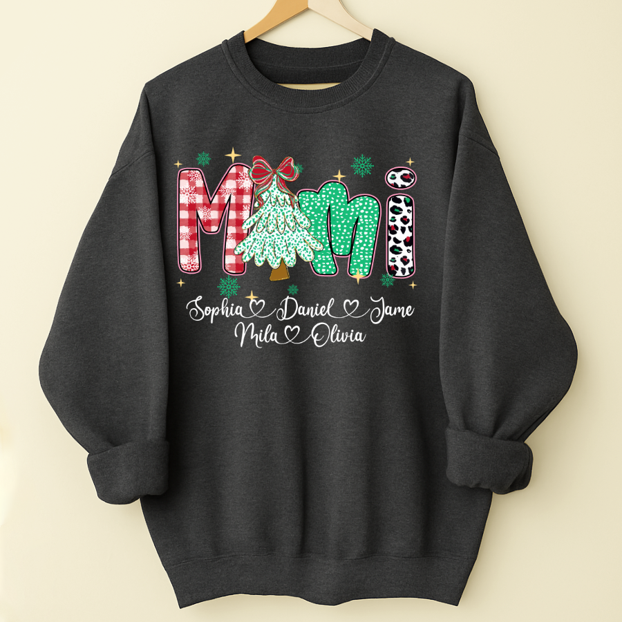 Christmas Trees Mimi And Grandkids Personalized Shirt