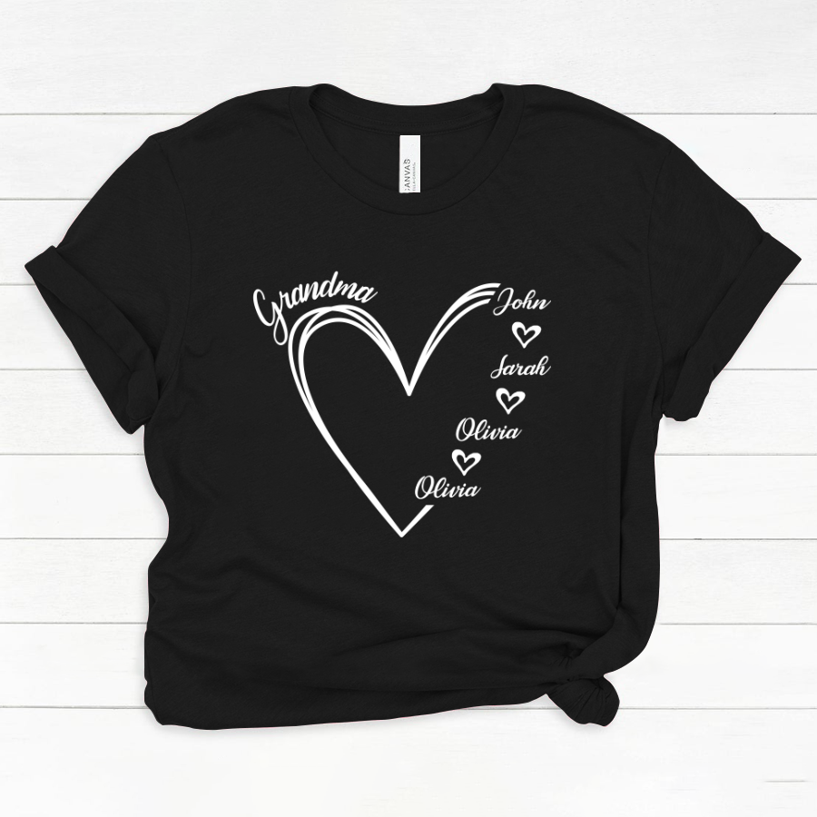 Custom Grandma shirt, Grandma Heart Shirt Classic Canvas