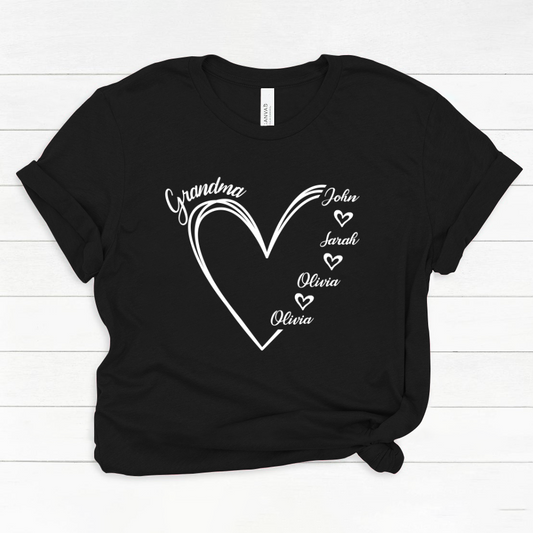 Custom Grandma shirt, Grandma Heart Shirt Classic Canvas