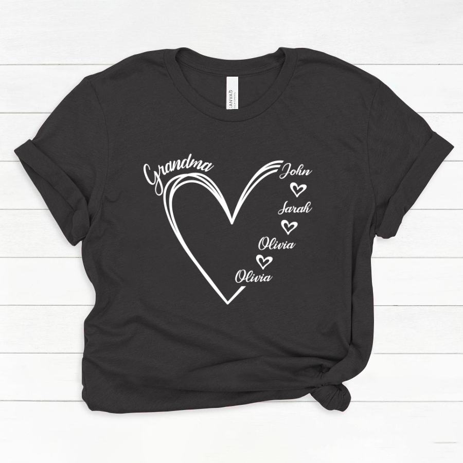 Custom Grandma shirt, Grandma Heart Shirt Classic Canvas