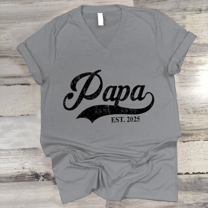 Custom Papa Est 2025 Father's Day Gift Shirt