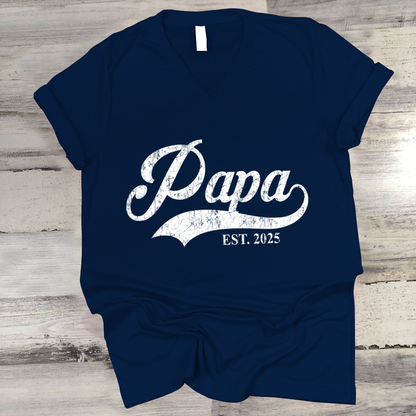 Custom Papa Est 2025 Father's Day Gift Shirt