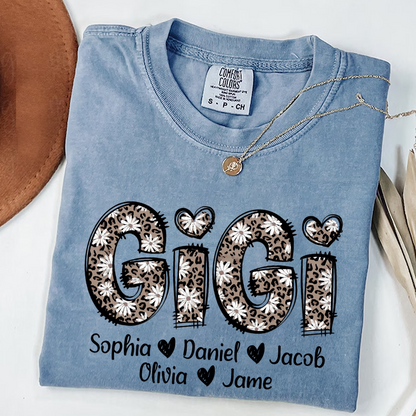 Daisy Leopard Gigi Custom Gigi and Kids Mothers Day Gift Shirt