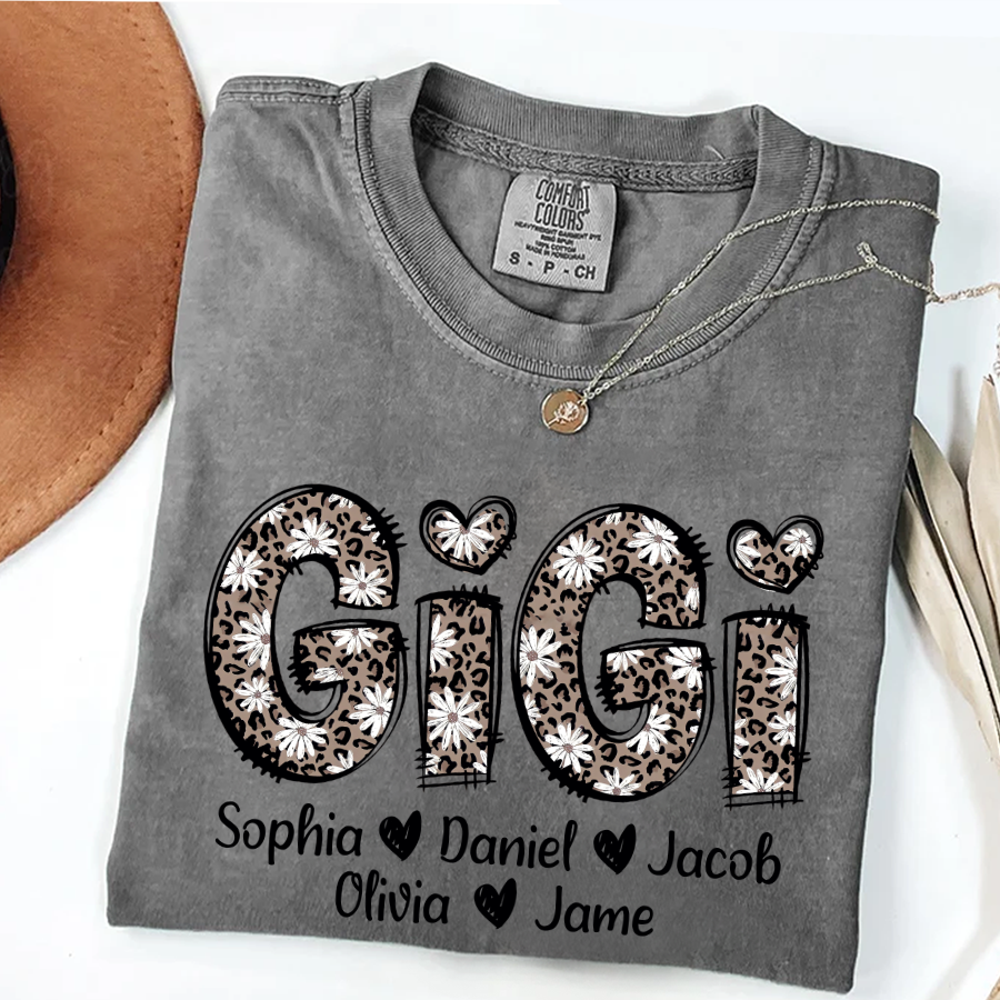 Daisy Leopard Gigi Custom Gigi and Kids Mothers Day Gift Shirt