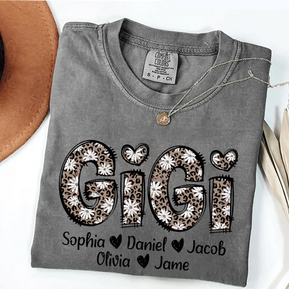 Daisy Leopard Gigi Custom Gigi and Kids Mothers Day Gift Shirt