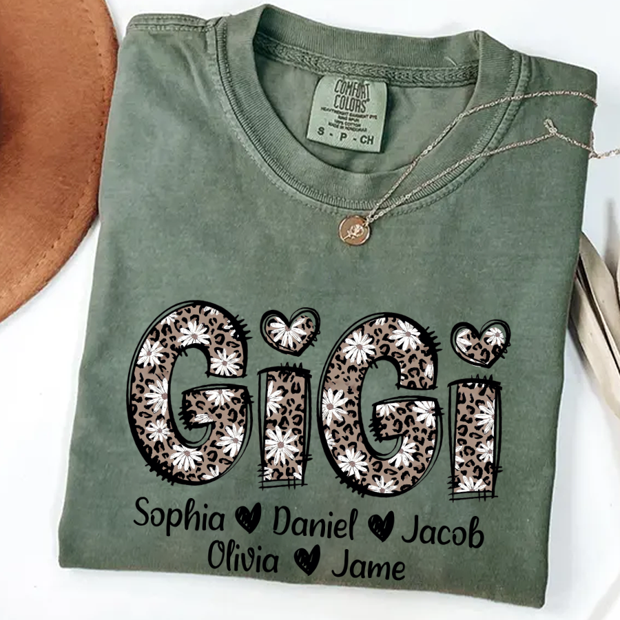 Daisy Leopard Gigi Custom Gigi and Kids Mothers Day Gift Shirt