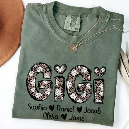 Daisy Leopard Gigi Custom Gigi and Kids Mothers Day Gift Shirt