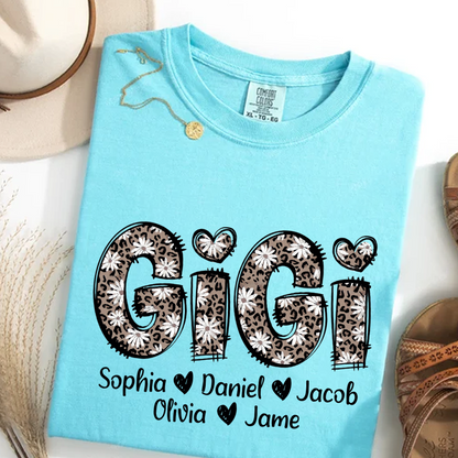 Daisy Leopard Gigi Custom Gigi and Kids Mothers Day Gift Shirt