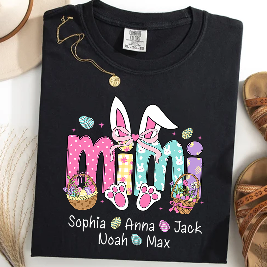 Easter Mimi Bunny Gift For Family, Custom Grandma And Grandkids Gifts Easter Day