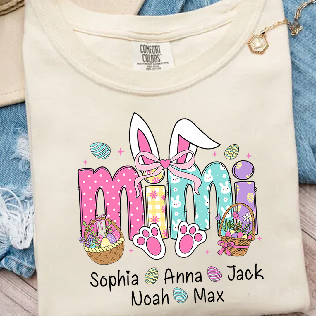 Easter Mimi Bunny Gift For Family, Custom Grandma And Grandkids