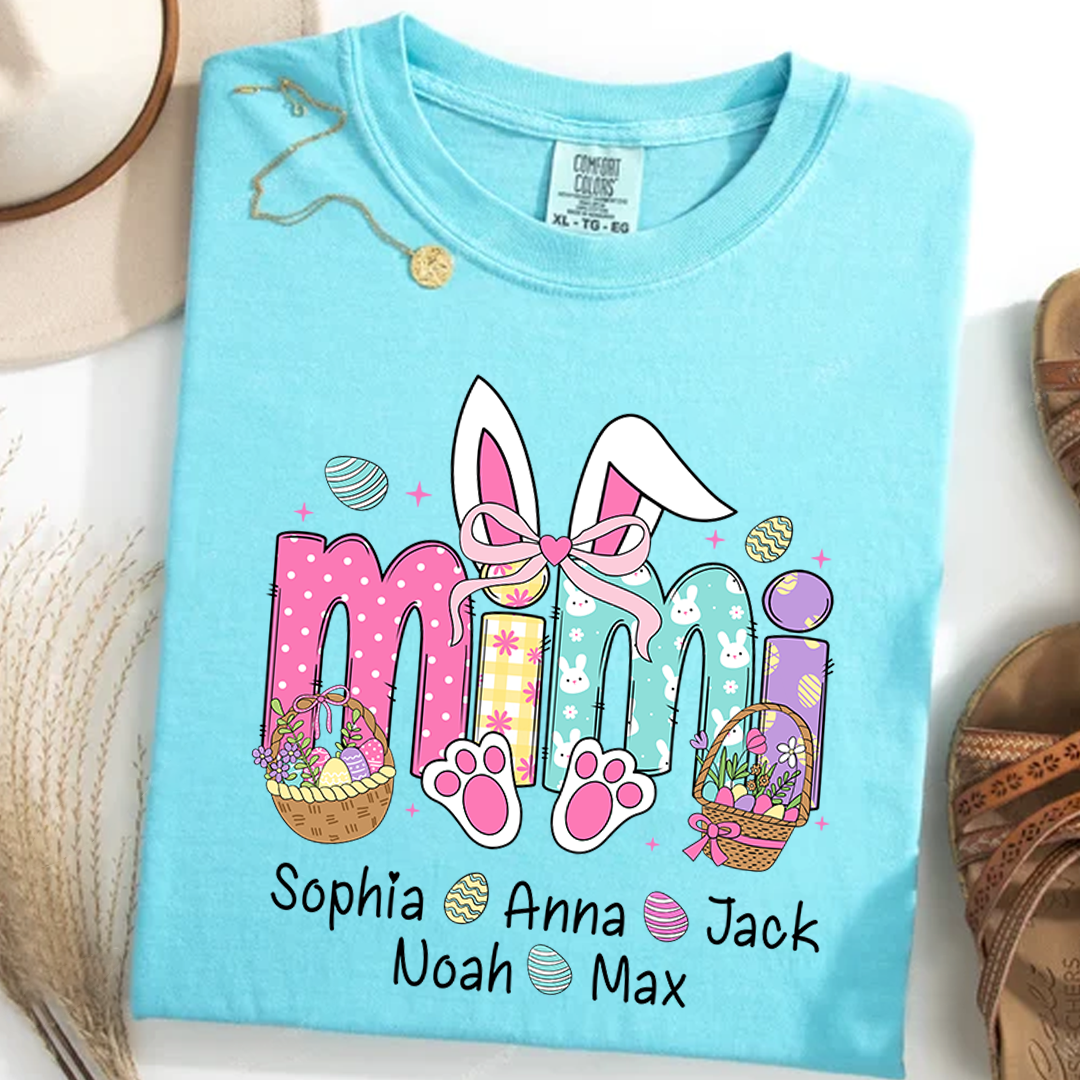 Easter Mimi Bunny Gift For Family, Custom Grandma And Grandkids Gifts Easter Day