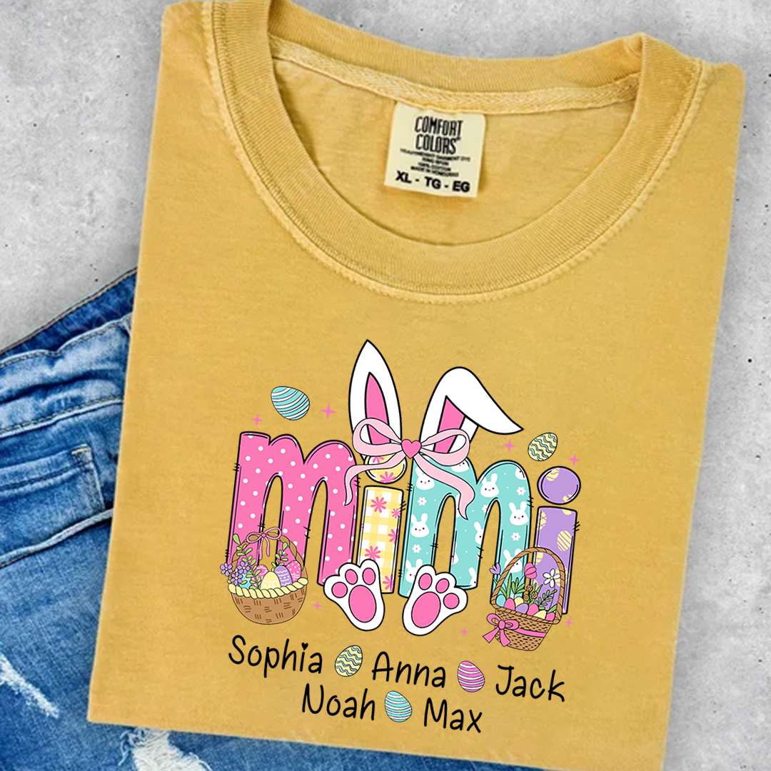 Easter Mimi Bunny Gift For Family, Custom Grandma And Grandkids Gifts Easter Day