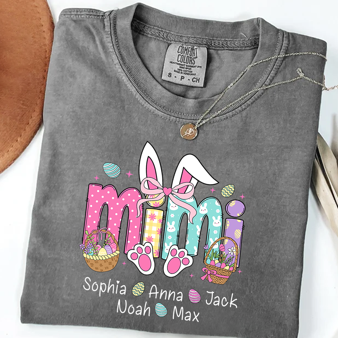 Easter Mimi Bunny Gift For Family, Custom Grandma And Grandkids Gifts Easter Day
