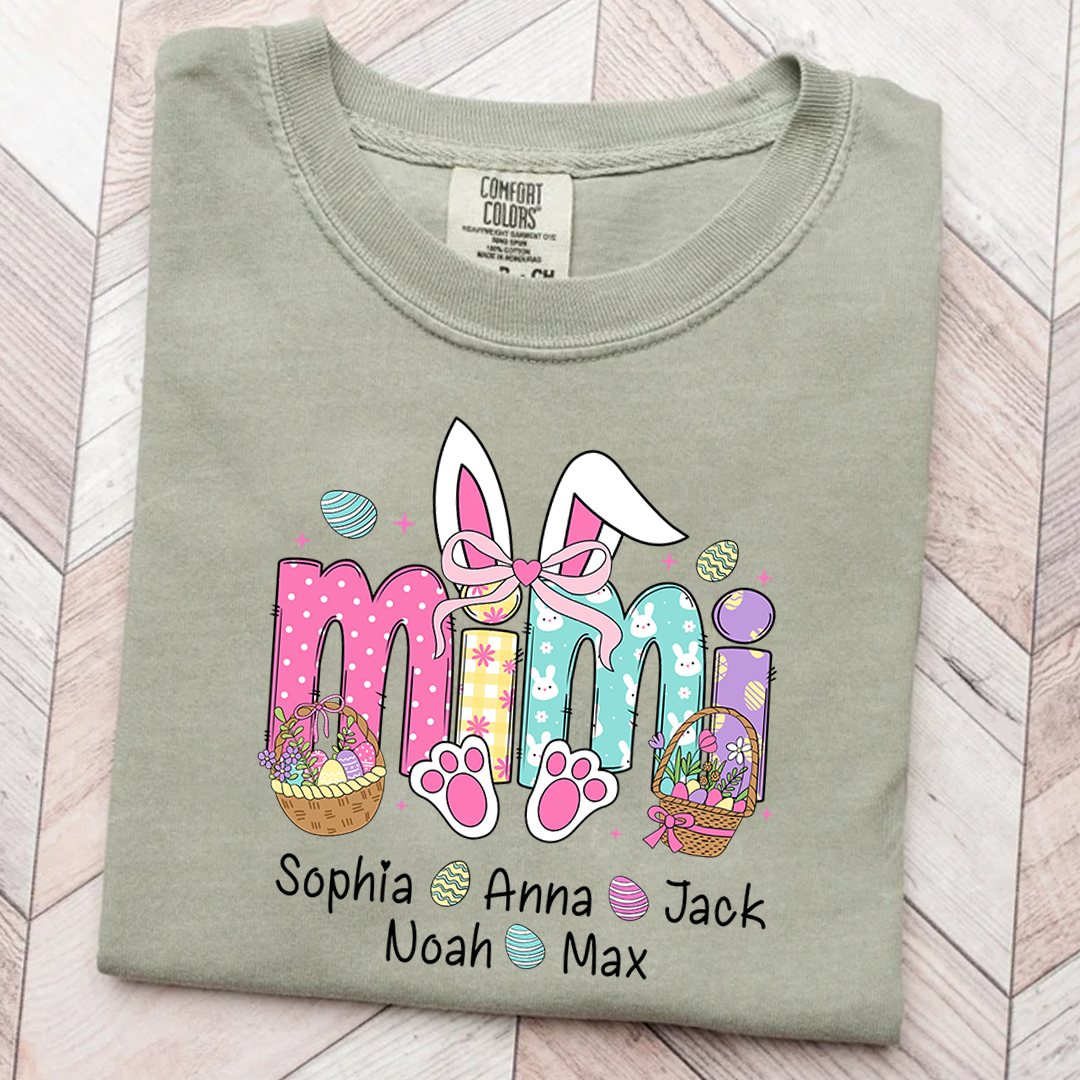Easter Mimi Bunny Gift For Family, Custom Grandma And Grandkids Gifts Easter Day