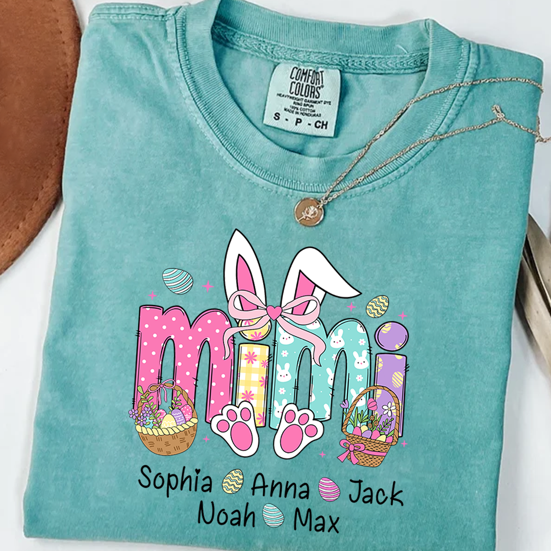 Easter Mimi Bunny Gift For Family, Custom Grandma And Grandkids Gifts Easter Day
