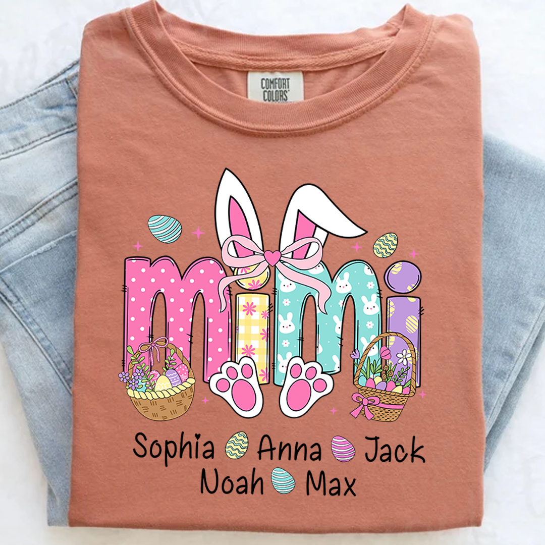 Easter Mimi Bunny Gift For Family, Custom Grandma And Grandkids Gifts Easter Day