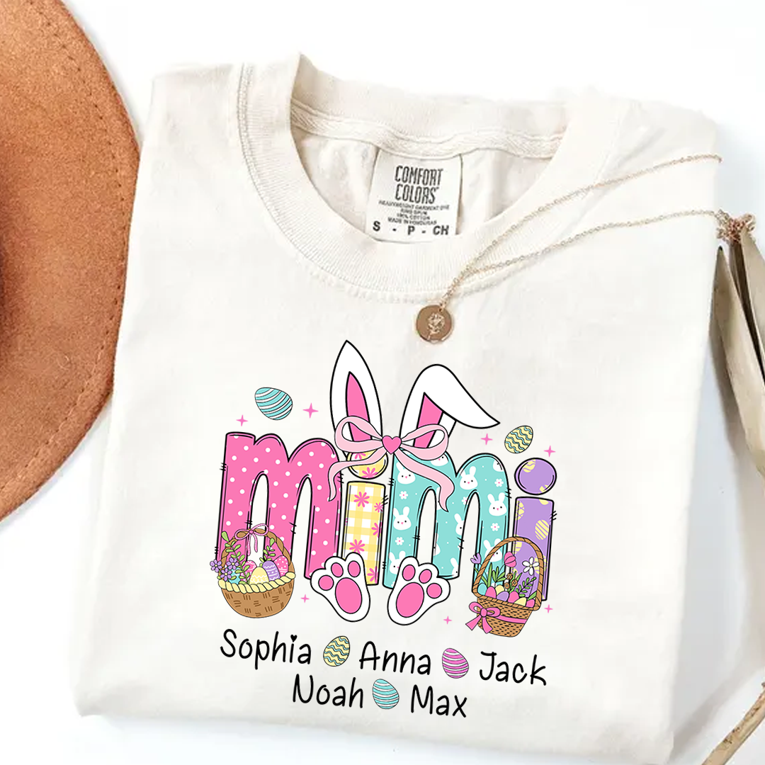 Easter Mimi Bunny Gift For Family, Custom Grandma And Grandkids
