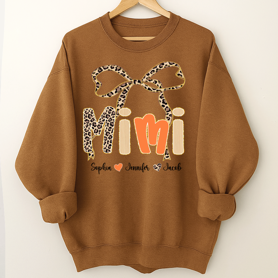 Fall Leopard Mini Nana Gigi Mama and Grandkids Shirt