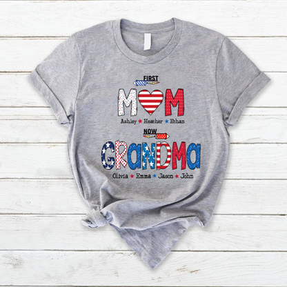 First Mom Now Grandma and grandkids T-Shirt