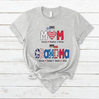 First Mom Now Grandma and grandkids T-Shirt