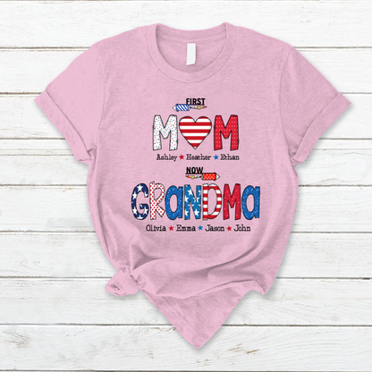 First Mom Now Grandma and grandkids T-Shirt
