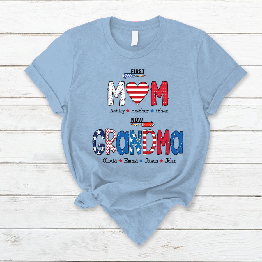 First Mom Now Grandma and grandkids T-Shirt