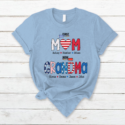 First Mom Now Grandma and grandkids T-Shirt