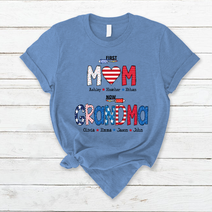 First Mom Now Grandma and grandkids T-Shirt