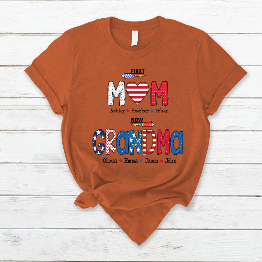 First Mom Now Grandma and grandkids T-Shirt