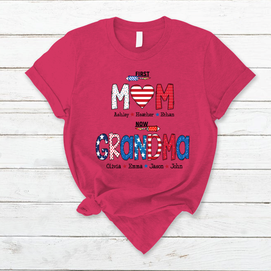 First Mom Now Grandma and grandkids T-Shirt