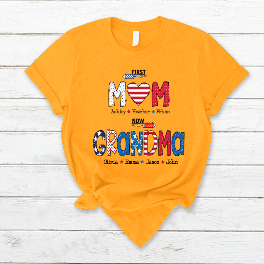 First Mom Now Grandma and grandkids T-Shirt